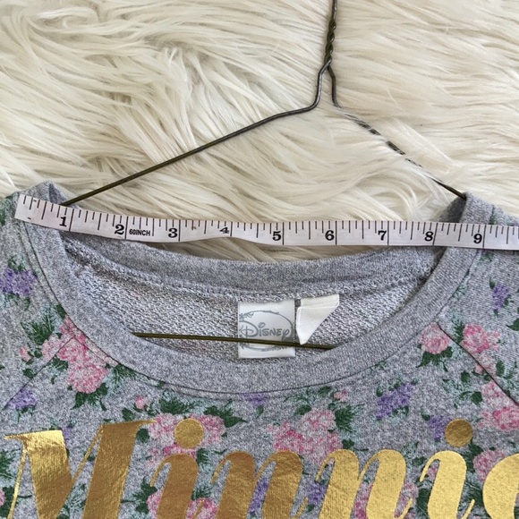 Forever 21 Disney Minnie Mouse gold grey floral pullover crew neck sweatshirt S - Picture 11 of 16